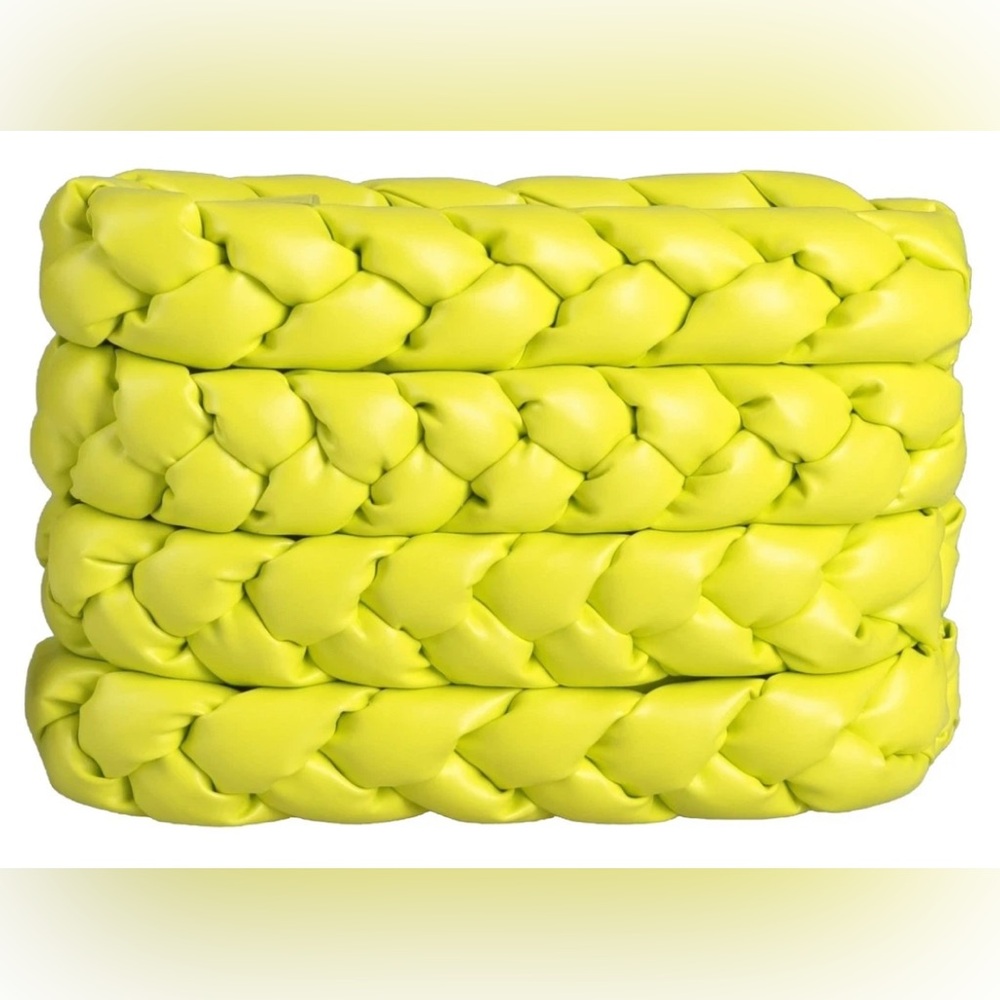 A.W.A.K.E. MODE Lucia Braided Clutch Bag Large Eco Vegan Leather Padded NWT